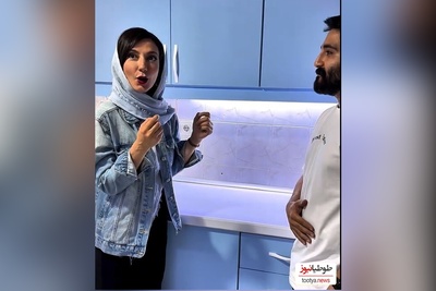 ویدئو/ نگاهی به چیدمان شیک و مینیمال آشپزخانه خونه مستاجری حدیث میرامینی و همسرش