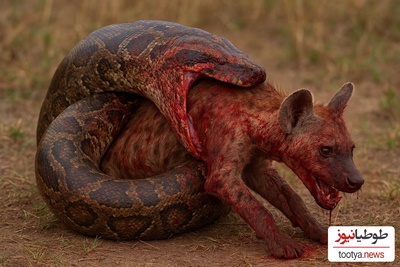 فیلم/ مستند حیات وحش حیوانات /«بلعیده‌شدن کفتار توسط یک مار پایتون»