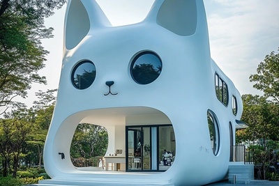 خلاقیت خنده دار اوستا بنا برای احداث خانه هایی که گویا از دل جنگل بیرون آمده اند/ 10 ساختمان افسانه ای به شکل اژدها، خرچنگ، گربه و...