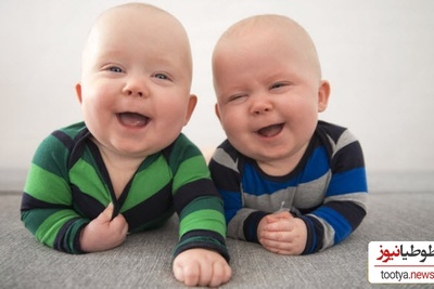 عکس/خلاقیت خنده دار یک مادر برای علامت گذاری روی دوقلوهایش برای تشخیص هویتشان حماسه ای نو آفرید!😂
