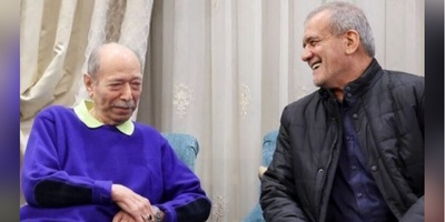 نگاهی به دکوراسیون خانه علی نصیریان در شبی که میزبان پزشکیان و دخترش بود؛ از مبلمانی همرنگ با فرش تا پذیرایی با هندوانه و زولبیا بامیه همراه با آوازخوانی آقابزرگ سینما برای رئیس‌جمهور