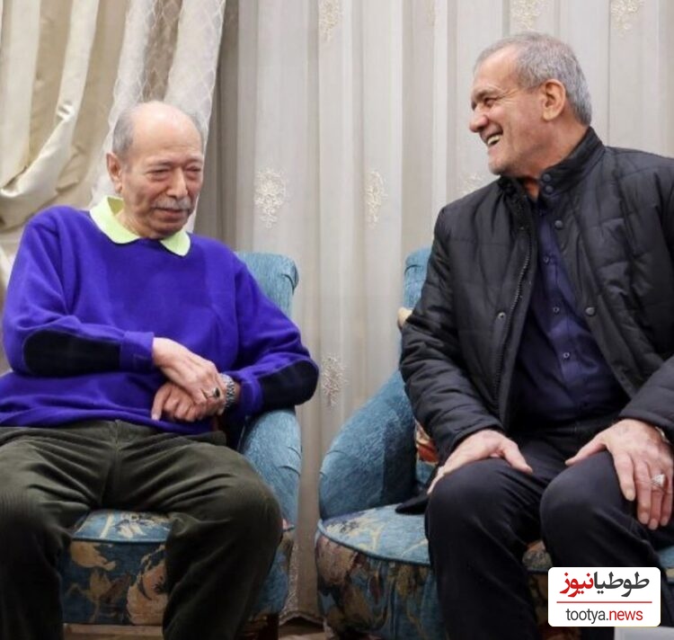 نگاهی به دکوراسیون خانه علی نصیریان در شبی که میزبان پزشکیان و دخترش بود؛ از مبلمانی همرنگ با فرش تا پذیرایی با هندوانه و زولبیا بامیه همراه با آوازخوانی آقابزرگ سینما برای رئیس‌جمهور