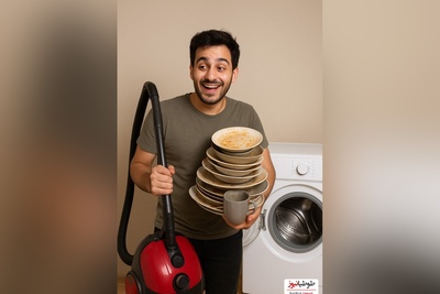 خلاقیت خنده‌دار دانشجوی تنبل ایرانی در شستن ظرف‌ها با تکنولوژی روز دنیا حماسه آفرید/ هنر نرد ایرانیان است و بس