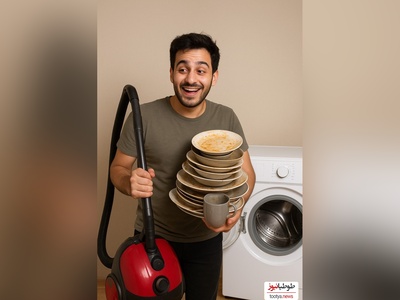 خلاقیت خنده‌دار دانشجوی تنبل ایرانی در شستن ظرف‌ها با تکنولوژی روز دنیا حماسه آفرید/ هنر نرد ایرانیان است و بس