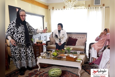 نگاهی به چیدمان شاهانه و مجلل منزل سیروس گرجستانی با حضور «مریم امیرجلالی» / از مبلمان سلطنتی و مدرن تا لوسترهای اعیانی و فرش اصیل ایرانی