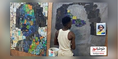 خلاقیت تحسین‌برانگیز هنرمند آفریقایی در تبدیل دمپایی به آثار هنری شاهکاریه برای خودش/ تماشا کن و لذت ببر