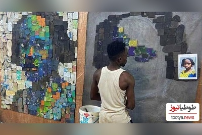 خلاقیت تحسین‌برانگیز هنرمند آفریقایی در تبدیل دمپایی به آثار هنری شاهکاریه برای خودش/ تماشا کن و لذت ببر