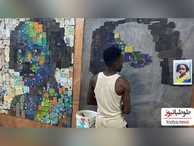 خلاقیت تحسین‌برانگیز هنرمند آفریقایی در تبدیل دمپایی به آثار هنری شاهکاریه برای خودش/ تماشا کن و لذت ببر