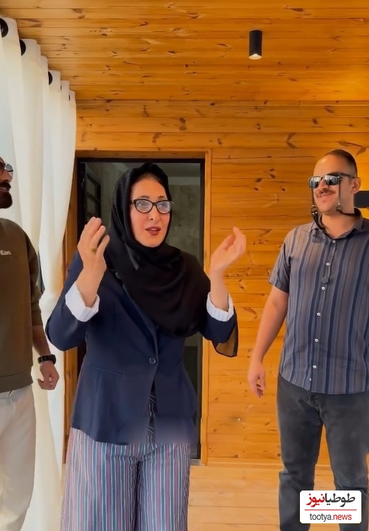 روف گاردن لاکچری فاطمه گودرزی با طراحی مدرن و چشم نواز آلاچیق چوبی/ ویو رو ببین!