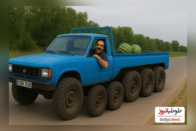 ویدئو/ خلاقیت خنده‌دار راننده نیسان ایرانی در تبدیل نیسان به 6 چرخ حماسه آفرید😂/ مغز یه ایرانی همیشه پر از ایدست👍