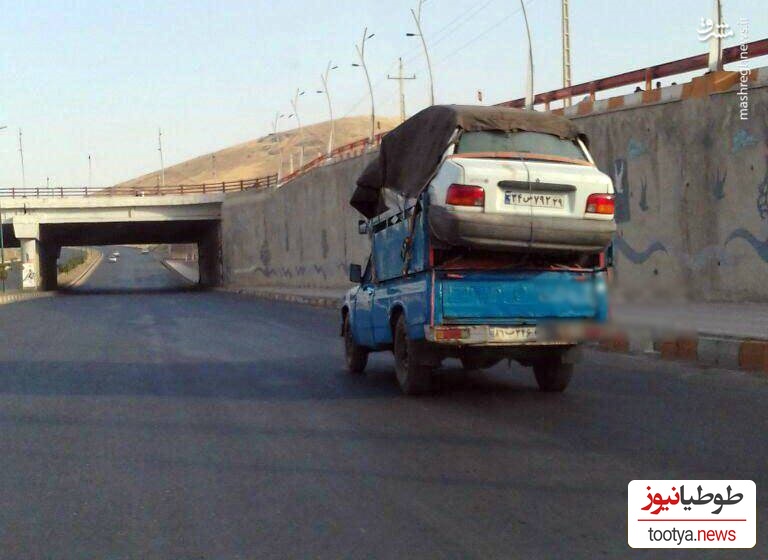 خلاقیت تحسین‌برانگیز و خنده‌دار راننده نیسان بی‌اعصاب ایرانی در نوشته پشت کامیونی حماسه آفرید/ سرنوشت پراید دیگه دست خودش نیستا😂