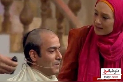 (ویدئو) یادی کنیم از تراشیدن موهای نیما فلاح در دورهمی؛ فقط واکنش همسرش، سحر ولد بیگی رو ببینید