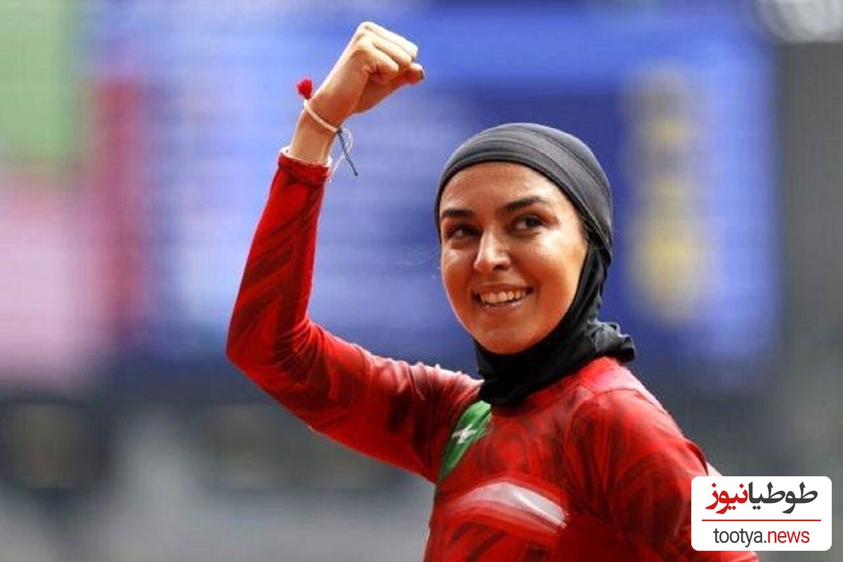 (عکس)سریعترین دختر ایرانی، فرزانه فصیحی، ورزشکار المپیک 2024 درکنار عادل فردوسی پور+ امضای کتاب عادل