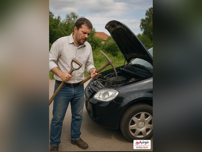 زنگ خلاقیت: ابتکار خنده‌دار راننده بی اعصاب MVM در خاموش کردن چراغ چشمک زن حماسه آفرید/ میگن دعوت به کار شده