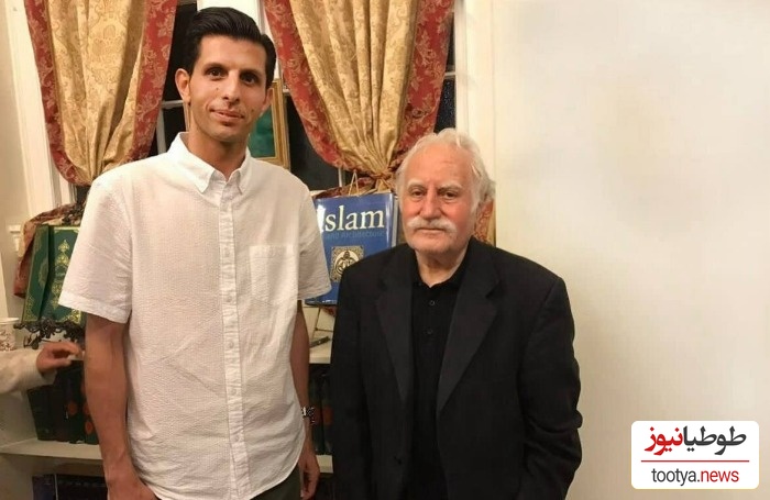 وحید طالب لو در کنار استاد محمود فرشچیان
