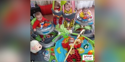 خلاقیت خنده دار یک زوج باهوش برای سفارش کالسکه 6قلوهایشان حماسه‌ای آفرید تاریخی/ ممنون از این مامان بابای دانشمند😂