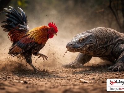 (ویدئو) مستند حیات وحش، راز بقا؛ نبرد وحشیانه اژدهای کومودو با خروس! وقتی جسارت حریف قدرت می شود