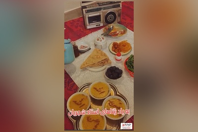 نگاهی به چیدمان سفره‌های افطاری دهه 60 مزین شده با نوای ملکوتی ربنای «استاد محمدرضا شجریان»+ فیلم