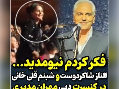حضور بازیگران در کنسرت پرشور مهران مدیری در دبی؛ الناز شاکردوست، امیرمهدی ژوله، شبنم قلی‌خانی و... +ویدیو