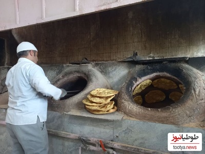 روش غیرمنتظره نانوا برای برشته کردن نان‌ها!خلاقیت خنده‌دار اوستا شاطر برای پخت نان سنتی با مشعل ایزوگام‌ در ایام قطعی برق +فیلم