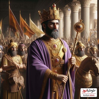(تصاویر) جزئیات زیبای مجسمه باابهت و ارزشمند جنگاورترین پادشاه در دل کهن‌ترین غار ایران/ پادشاه ایرانی که سه پادشاه رومی را شکست داد/ چه تاج شیکی سرشه