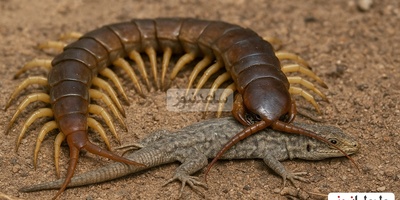 فیلم/ مستند حیات وحش حیوانات / نبرد هزارپا و مارمولک