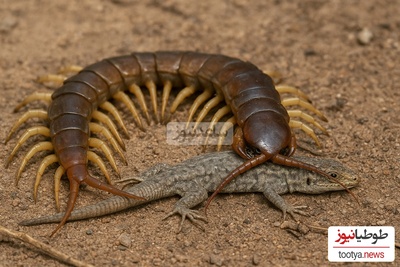 فیلم/ مستند حیات وحش حیوانات / نبرد هزارپا و مارمولک