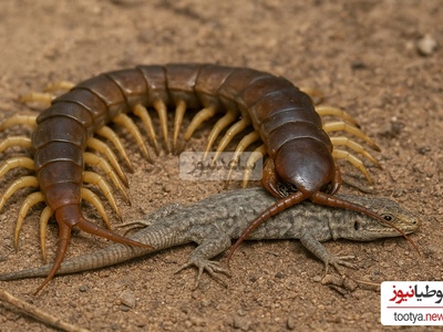 فیلم/ مستند حیات وحش حیوانات / نبرد هزارپا و مارمولک