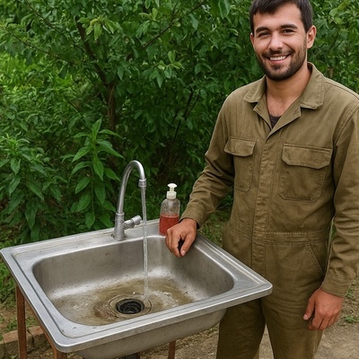 خلاقیت خنده‌دار مکانیک تبریزی در ساخت روشویی مخصوص باغ  حماسه آفرید/بفرما تکنولوژی وطنی😂