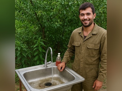 خلاقیت خنده‌دار مکانیک تبریزی در ساخت روشویی مخصوص باغ  حماسه آفرید/بفرما تکنولوژی وطنی😂