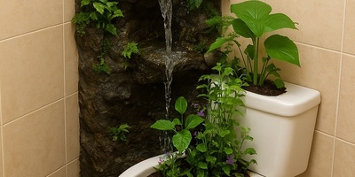 خلاقیت خنده دار اوستا بنای اردبیلی برای احداث باغچه و آبنما در توالت برای جذابیت بخشیدن به خانه نوعروس/ دنیا چنین مردمانی را با این هوش و ذکاوت به خود نخواهد دید! +عکس