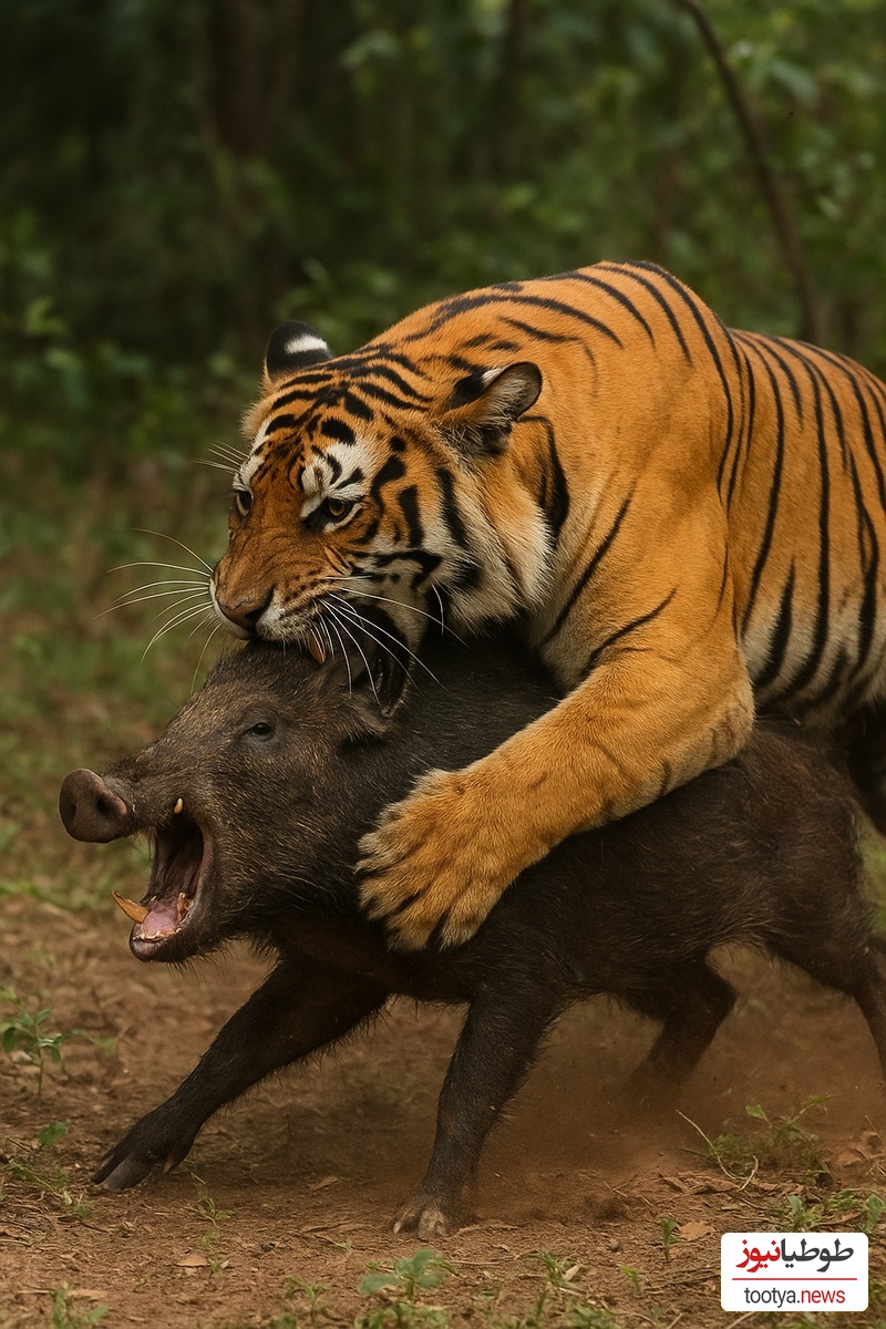 فیلم/ مستند حیات وحش حیوانات /نبرد نفسگیر گراز و ببر