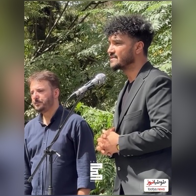 آواز غم انگیز علیرضا روزگار در روز تشییع جنازه امید جهان: پدر اسمت همیشه روی لبهاست، پدر مهرت همیشه توی دلهاست...