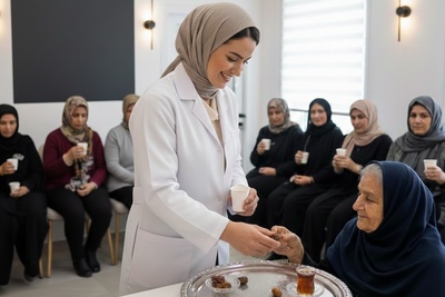 اینجا ویزیت با طعم افطار است؛ ابتکار پزشکِ بااخلاق برای تکریم بیماران روزه‌دار+عکس