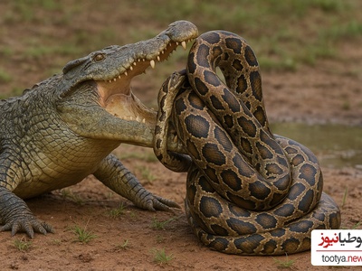 حیات وحش ؛ مستند حیات وحش حیوانات / 
نبرد دیدنی مار پیتون و تمساح در رودخانه