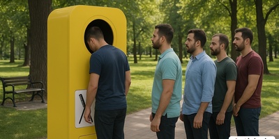 ابتکار منحصربفرد شهرداری در قرار دادن دستگاهی در مکان‌های عمومی برای کوتاه کردن موهای مردم بصورت رایگان و در عرض 3 ثانیه! +فیلم