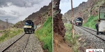 (فیلم) حادثه ای وحشتناک برای قطار در خط مرزی ایران