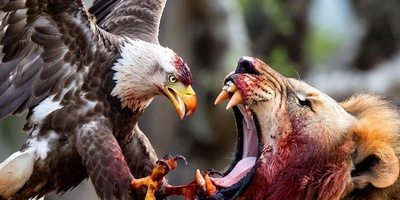 (ویدئو) مستند حیات وحش حیوانات/ نبرد عقاب و شیر؛ تقابل فرمانروای آسمان و سلطان زمین