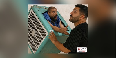 خلاقیت خنده‌دار "نصاب کولر ایرانی" در نصب کولر مرزهای علم و دانش و معماری رو6، 7 متری در هم نوردید