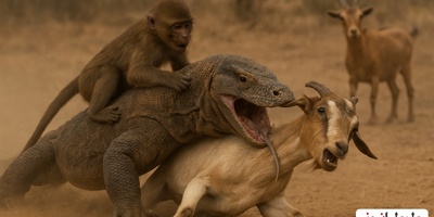 (ویدئو) مستند حیوانات راز بقا؛ جدال هولناک و وحشیانه اژدهای کومودو موذی با شتر، میمون، بز و...