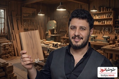 رونمایی از کارگاه نجاری اوس جواد عزتی بازیگر سریال وحشی/ آثار هنری که با عشق ساخته می شوند+فیلم