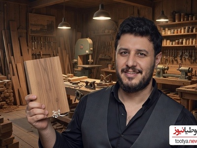 رونمایی از کارگاه نجاری اوس جواد عزتی بازیگر سریال وحشی/ آثار هنری که با عشق ساخته می شوند+فیلم