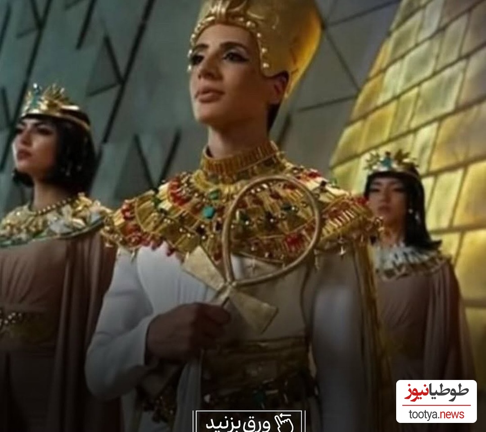 حضور هنرمندان و ورزشکاران زن و مرد در افتتاحیه موزه بزرگ مصر به شکل فراعنه و استایل نفرتیتی+فیلم و عکس