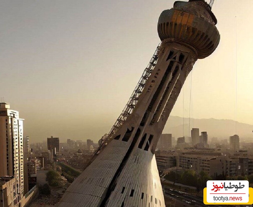 نگاهی به تصاویر خارق العاده پیش‌بینی هوش مصنوعی از وضعیت برج میلاد بعد از زلزله 7،9 ریشتری تهران