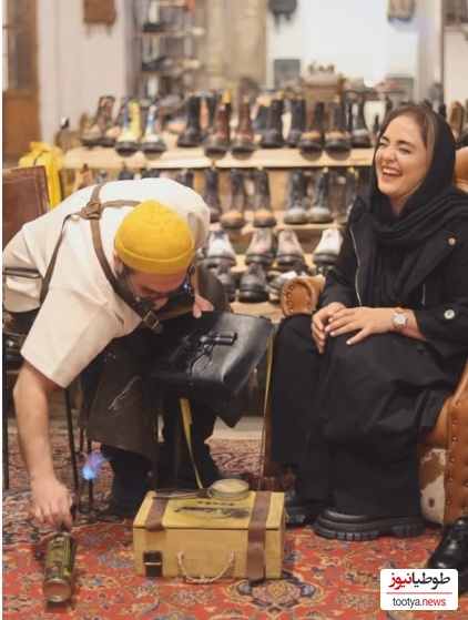 نرگس محمدی حتی کفش خریدنش هم با غش و خنده‌ست؛ حضور همسر علی اوجی در کفش فروشی شوهرخواهرش و تبلیغ زیرپوستی مغازه‌اش!+ویدیو