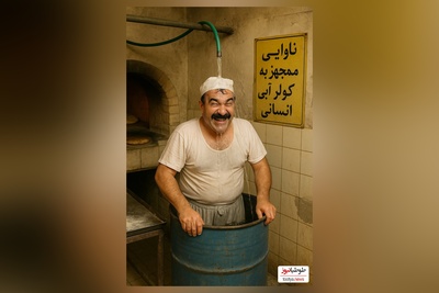 خلاقیت خنده‌دار  شاطر اهوازی برای فرار از گرمای 51 درجه 😂/ فک کنم تنها راه تو این گرما همینه و بس!