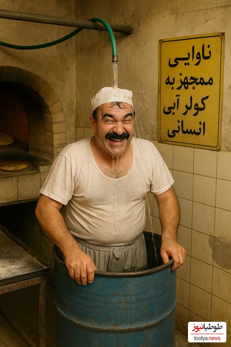 خلاقیت خنده‌دار  شاطر اهوازی برای فرار از گرمای 51 درجه 😂/ فک کنم تنها راه تو این گرما همینه و بس!