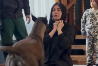 فیلم/پشت صحنه تمرینات سخت فریبا نادری با سگ دوبرمن