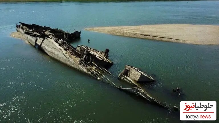 کشتی غرق شده آلمان نازی در صربستان