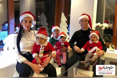 نگاهی به چیدمان باشکوه و مجلل کریسمس 2 ستاره برتر فوتبال جهان: رونالدو و مسی به همراه خانوم بچه ها